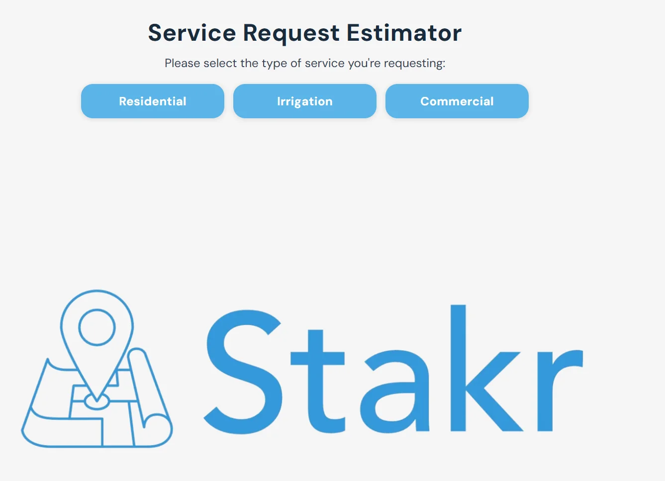 STAKR service type selection